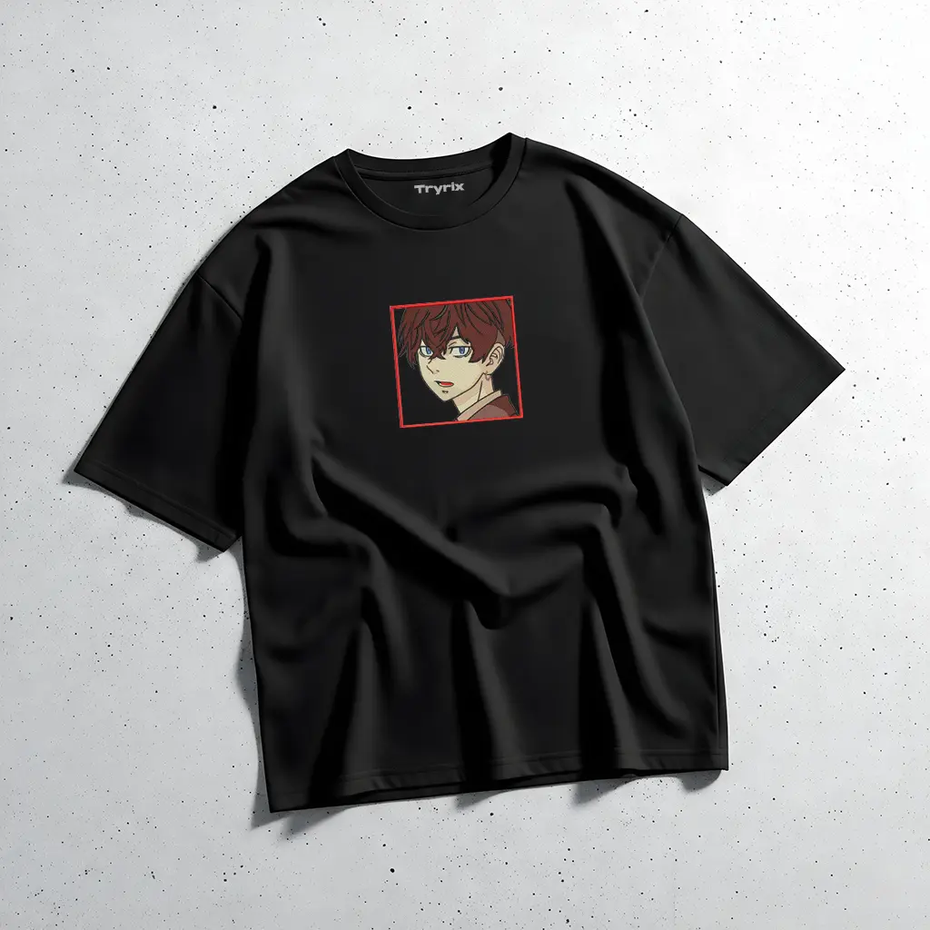 TRYRIX Embroidered Chifuyu Matsuno Anime T-Shirt | 240 GSM Loopknit Cotton