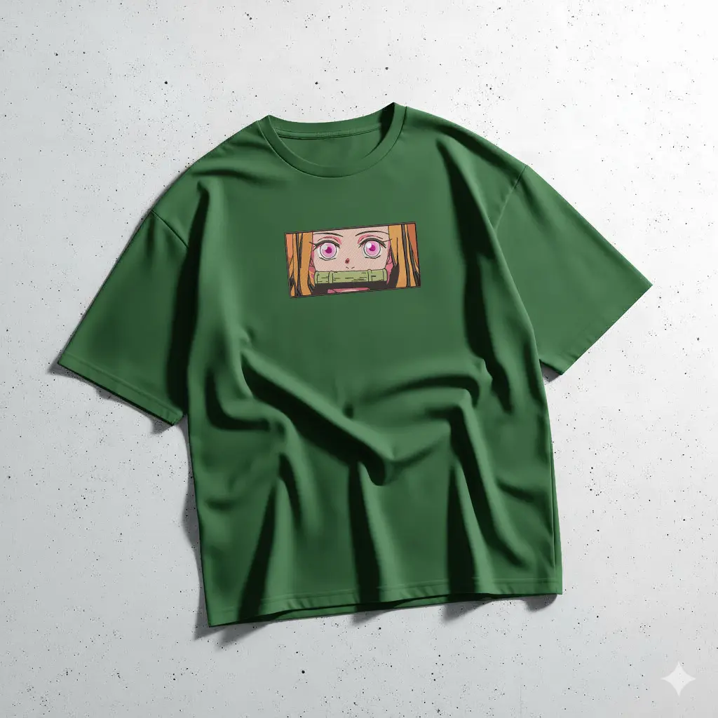 Nezuko Kamado Anime Graphic T‑Shirt by TRYRIX – Premium 240GSM Loopknit Cotton, Durable & Sturdy