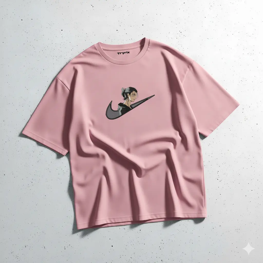 TRYRIX Embroidered Eren Yeager Anime T-Shirt – 240 GSM Premium Loopknit Cotton