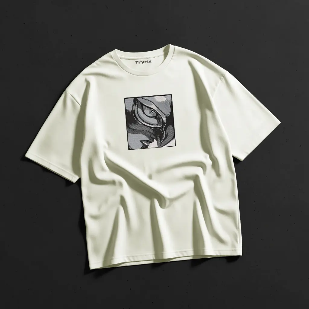 TRYRIX Griffith Embroidery T-Shirt – 240 GSM Loopknit Cotton | Berserk Collection