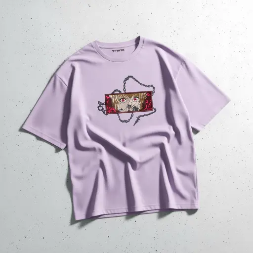 TRYRix Anime Graphic T-Shirt, crafted from 240 GSM loopknit cotton fabric for a soft yet durable feel.